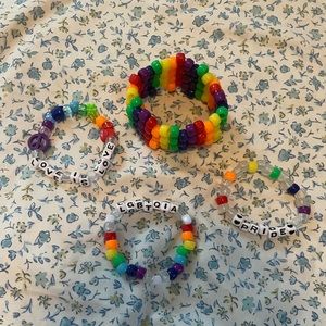 4pc rainbow pride Kandi set🤍🏳️‍🌈